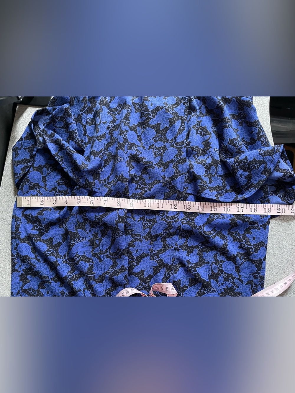 Lindor Vintage Blue & Black Floral Peplum Dress - Picture 10 of 12